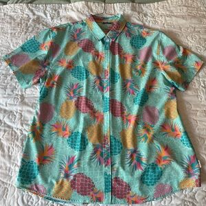 Tropical Pineapple Print Men's Shirt